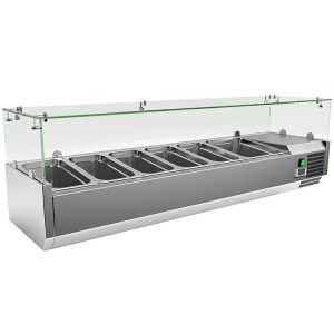 Gastro-Inox RVS opzetkoelvitrine 5x GN 1/3 + 1x GN 1/2