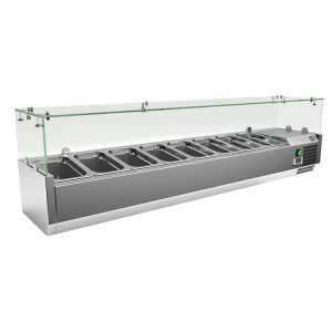 Gastro-Inox RVS opzetkoelvitrine 8x GN1/4