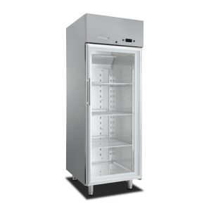Marecos Softline roestvrijstalen GN 2/1 koeling met glasdeur 700 liter, geforceerd gekoeld