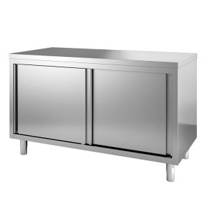 Gastro-Inox RVS werkbank 1600(l)x700(d)x880(h)mm met schuifdeuren