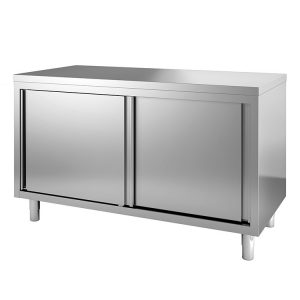 Gastro-Inox RVS werkbank 1700(l)x700(d)x880(h)mm met schuifdeuren