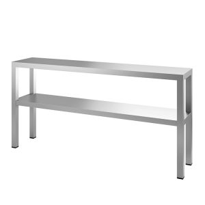 Gastro-Inox RVS dubbele etagère 1400(l)x300(d)x650(h)mm