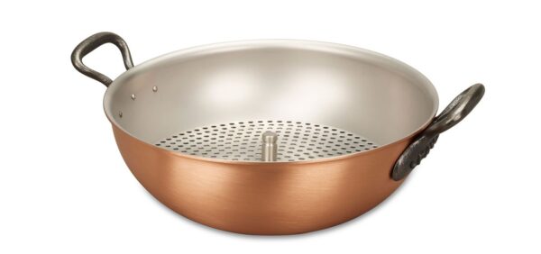 Horecaheavenclassical28cmloophandledcopperwokwithsteamer