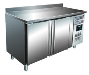 SARO Koelwerkbank - 2 deuren - opstand - 2 roosters - model SNACK 2200 TN