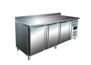 koeltafel werkbank - 3 deuren - opstand - 3 roosters - model SNACK 3200 TN