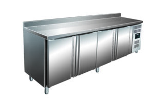 Koelwerkbank - 4 deuren + opstand - model SNACK 4200 TN