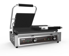 Contactgrill - geribbeld - dubbel - 2 zones - 230V - Model PG 2 GG