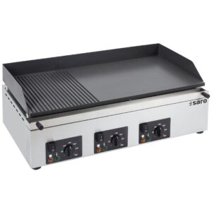 Elektrische grillplaat - 3 zones - 400V - tafel model - gegroefd1/3+glad2/3  - GPK 810