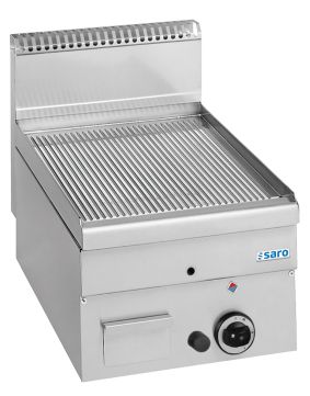 Gas Grillplaat - tafel model - Geribbeld - 400x600 - vetopvangbak - model GFT46R
