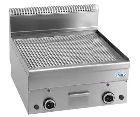Gas Grillplaat Geribbeld, 600x600, GFT66R