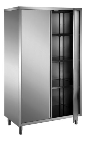 RVS opbergkasten - 2 draaideuren - 3 verstelbare schappen - 2000 X1200x700 - AISI 304
